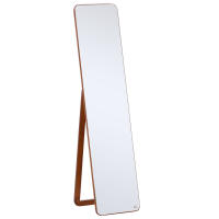 HOMCOM Espejo de Pie Cuerpo Entero Rectangular Espejo de Pared con 2 Formas de Uso Marco de Madera de Pino Moderno para Pasillo Dormitorio Sala de Estar 37x43x156 cm - details 0