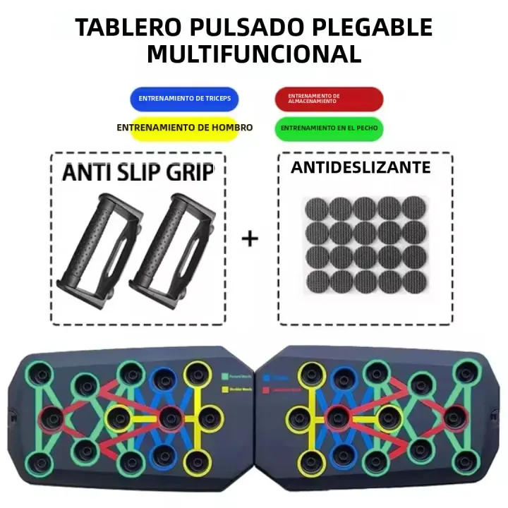 Juego Multifuncional Portátil De Push-Up Con Manillas Equipo De Fitness Plegable Para Entrenamiento De Pecho Abdomen Brazos Y Espalda - 1