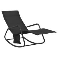 vidaXL Tumbona de acero y tela textilene Negro, Gris, Crema Sillas de Exterior Ideal para jardín, playa, piscina, terraza Tumbona Piscina Tumbonas Playa Tumbonas Jardín Exterior - details 1