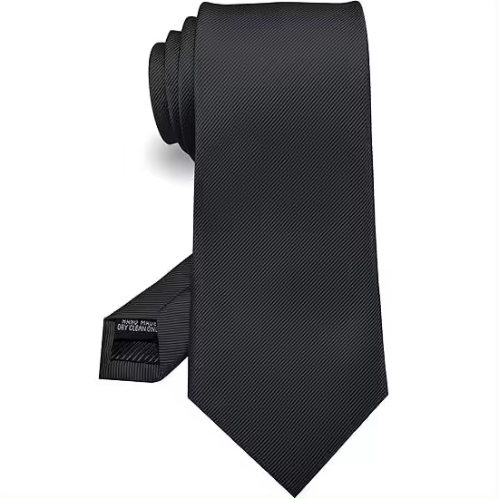 Corbata formal de color Liso para hombre - Negra - 1