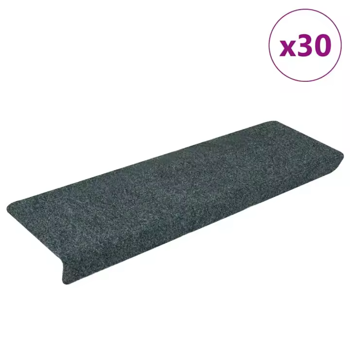 vidaXL Alfombrilla autoadhesiva escalera 30 uds verde 65x21x4 cm - 1
