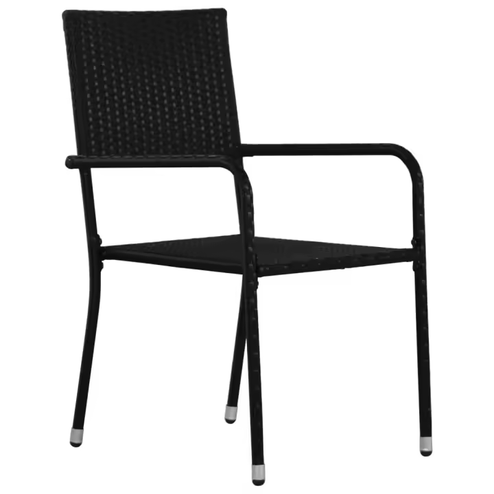 Sillas Comedor de Jardín apilables 2 UDS sintético Negro - 1