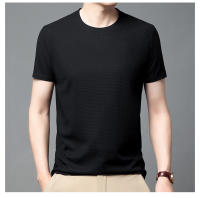 Camiseta Polo Corta Para Hombre Algodón Transpirable Estilo Casual Solido Con Splicing Redondo Cuello Tejido De Encaje - details 20