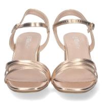 PuntoSalao Sandalias de tacón bajo pala de tiras mujer color champán YG621 - details 1