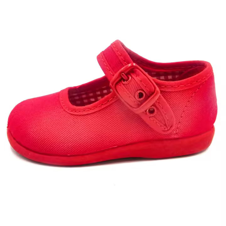 Mercedita Clasica Para Niña De Tela Con La Suela De Goma - 1