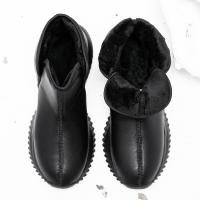 Botas De Invierno Para Hombre YRZL Negras Con Peluche Cálido Antideslizantes Ligeras Y Confortables Zapatos De Piel Artificial Cubierta Del Tobillo - details 2