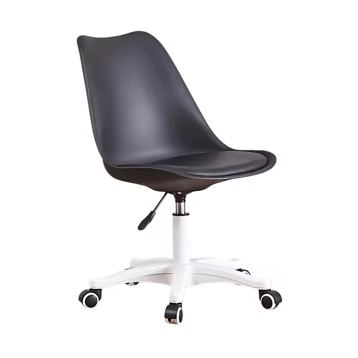 LUTODY - Silla oficina giratoria regulable, Asiento polipiel cuero sintético, Despacho escritorio, Estilo nórdico ergonómico, Con rueda suave - 1