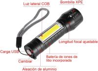 Linterna GOLDGE estuche verde negro LED Alta Potencia recargable de Alto Rendimiento , envio 24h - details 2
