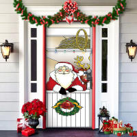 Decoración navideña para puertas, tela de fondo estilo Grinch, cubrepuertas de Navidad, colgante para fiestas de Año Nuevo y tapiz decorativo para puertas--91 cm de ancho x 203 cm de alto (poliéster) - details 3
