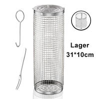 Cesta De Barbacoa En Acero Inoxidable Con Red De Alambre Recipiente Redondo Portátil Para Asado Al Aire Libre Camping - details 6