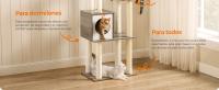 FEANDREA Árbol para Gatos, Torre Moderna de Gatos 165 cm, 5 Postes para Arañar, Cojines Lavables y Desmontables, Plataforma, Cueva, Muebles de Interior para Gatos, Greige/Marrón Rústico - details 1