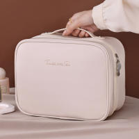 Bolso De Maquillaje Para Mujer Organizador De Viaje Impermeable De PU Cuero Con Compartment Multiuso Cierre De Cremallera - details 4