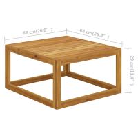 vidaXL Mesa de centro de madera maciza de acacia 68x68x29 cm Conjunto Terraza Muebles Jardín Exterior Juego de Muebles de jardín Mueble Jardín Exterior Muebles de Salon Exterior - details 4