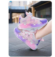 Zapatillas De Verano Para Niños Y Niñas Con Hebilla Rotativa Y Luz Propia Zapatos De Caminar Transpirables Talla True Fit Material Superior De Malla - details 11