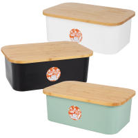 Cofan Panera con tapa de bambú | Tapa y tabla de corte | Color: blanco, negro o verde con madera | Gran capacidad de 6,5 l | Diseño minimalista | Conserva el pan fresco y Organizar tu cocina | Diseño Minimalista para todo tipo de Cocinas - details 2