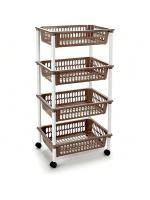 STARLEY-Carrito verdulero Modelo PLFT de plástico con 4 Niveles y Ruedas, cestas apilables portaobjetos, Frutas, Verduras, Cocina, baño (85 x 40 x 30cm) - details 5