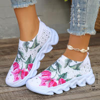 Zapatillas De Mujer Verano 2024 Con Floral Knitted Transpirables Mesh Plataforma Suave Calzado Casual Comodidad Talla 43 - details 0