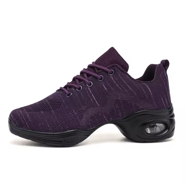 Zapatos modernos de jazz de encaje para mujer, plataforma con amortiguación de aire, zapatos de baile para caminar e 4 c - 1