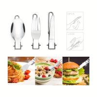 Juego de Utensilios de Cocina BOPORO para Acampar con Trípode de Acero Inoxidable Estufa Sopa Cuchara Tenedor Ideal para Senderismo y Picnics - details 4