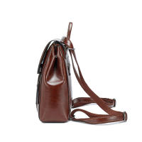 Mochila De Cuero Genuino Para Mujer Bolsa De Hombro Cruzada Estilo Escolar Con Capacidad Para Portátil Bolsas Mensajeras - details 6
