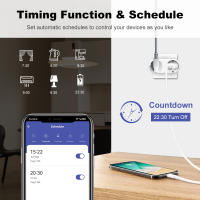 Enchufe Inteligente WiFi Tuya 2 En 1 EU Doble Salida 16A Con Monitoreo De Energía Compatible Con Alexa Google Home Alice - details 7