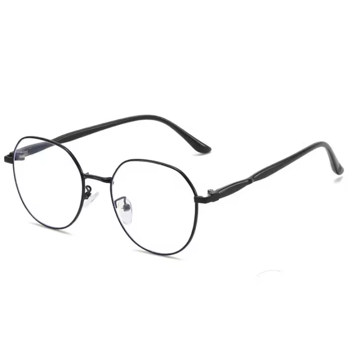Gafas Planas De Luz Metálicas Nuevas Coreanas Para Hombres Y Mujeres Anti Luz Azul/radiación Gafas De Moda Circular Material De Armazón De Aleación - 1