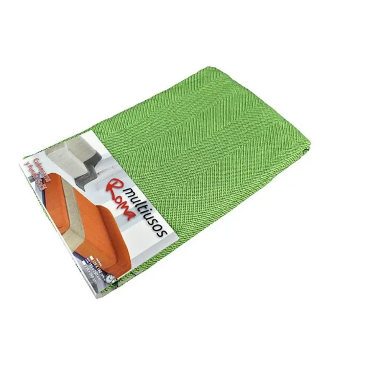 Colcha Multiusos Foulard para Cama y Sofá, Modelo Roma, Estampado, Color Verde, Cañete - 1