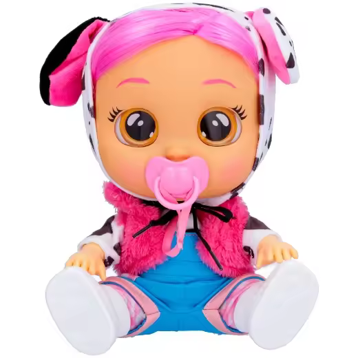BEBÉS LLORONES Dressy Dotty el dálmata | Muñeca interactiva que llora de verdad con Pelo a peinar, Ropa para vestir y Accesorios para jugar - Juguete y Regalo ideal para niños y niñas +2 Años - 1