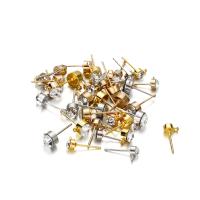 50Pcs Postes De Aretes Con Piedras Preciosas De 4 5 6 Mm Para DIY Componentes De Aretes Accesorios De Metal Para Joyería - details 4