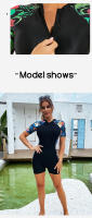 Traje De Baño De Un Pie Para Mujer Talla Grande Con Cierre De Cremallera Deporte Y Surf Estilo De Top Chaleco Floral Polyester - details 5