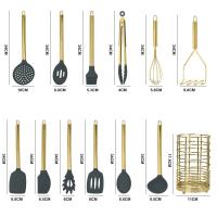 Juego De Utensilios De Cocina De Acero Inoxidable Y Silicona Incluye Espátulas Cucharas Y Pinzas De Silicona Para Barbacoa Accesorios De Cocina De Alta Calidad - details 6