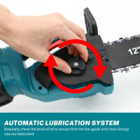 motosierra eléctrica inalámbrica sin escobillas de 12 pulgadas, sierra de poda para corte de madera y jardín, herramientas eléctricas para batería Makita de 18v - details 4