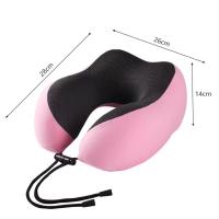 Almohada en forma de U de espuma viscoelástica para el cuello, cojín cervical portátil de viaje, puede almacenar almohadas de coche y avión - details 2