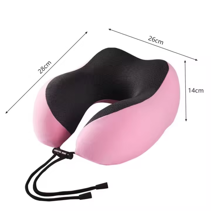 Eternal Rose Almohada en forma de U de espuma viscoelástica para el cuello, cojín cervical portáril de viaje, puede almacenar de coche y Avión - 1