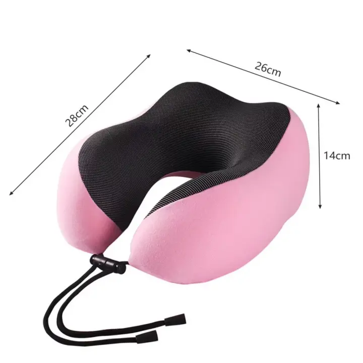 Eternal Rose Almohada en forma de U de espuma viscoelástica para el cuello, cojín cervical portáril de viaje, puede almacenar de coche y Avión - 1