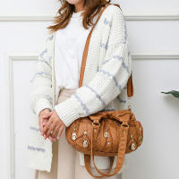 Bolso De Hombro Vintage Yogodlns Para Mujer En Cuero PU Suave Gran Capacidad Bolso De Mano Moda Con Manija De Color Stitching - details 11