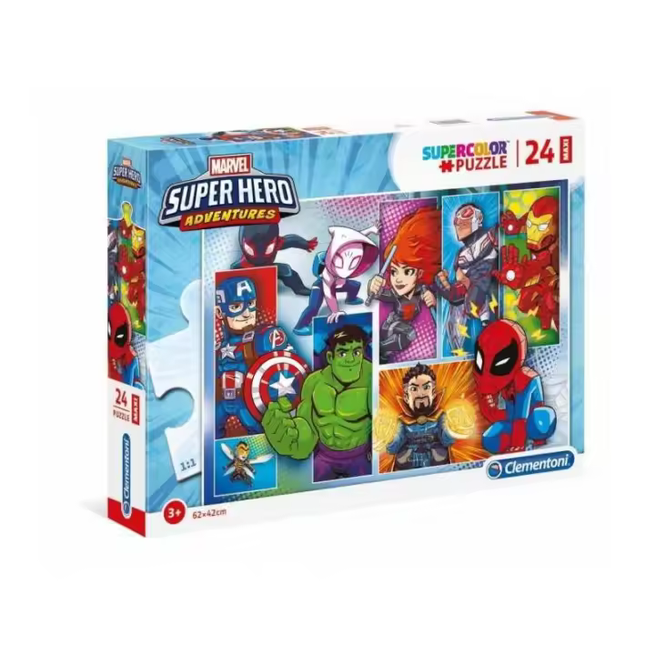 PUZZLE 24 PIEZAS MAXI SUPERHERO MARVEL DE CLEMENTONI - 1