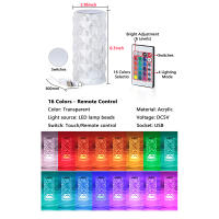 Lámpara De Mesa Recargable Con 16 Colores RGB LED Tocador De Cristal Toque Cambio De Color Para Decoración De Navidad Y Dormitorio - details 6