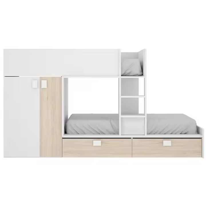 Dekit Cama Tren para Niños con Armario y Cajones - 1