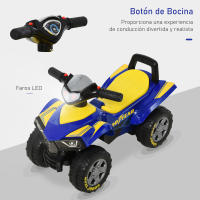 HOMCOM Quad Correpasillos para Niños Mayores de 18-36 Meses Coche Cuatrimoto con Funciones de Luces Bocina y Espacio Secreto de Almacenaje 60x31x42 cm - details 3
