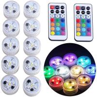 Luz Submersible LED Remota De Batería Con 16 Colores RGB Para Bodas Navidad Y Valentín Fiesta Luz De Té De La Balsa - details 0