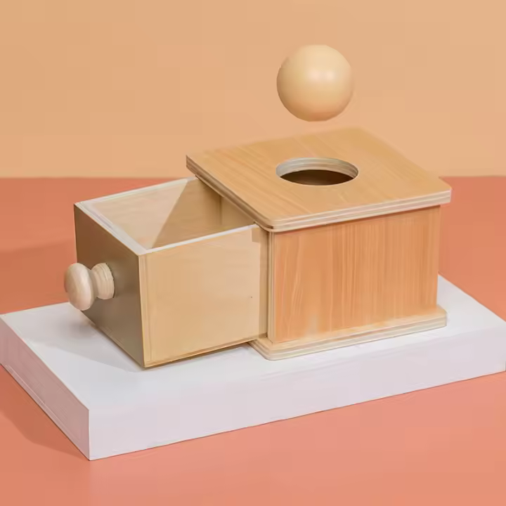 Juguetes Montessori Para Bebés Madera Caja De Monedas Con Cajón Juego De Aprendizaje Educativo Temprano Para Preescolar Ayuda En La Enseñanza De Los Niños - 1