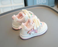 Nuevas Zapatillas Deportivas Casuales Para Niñas 2024 Primavera Y Otoño High Top Kuromi Y Melody Dibujos Animados Antideslizantes Material Superior PU Edad 4-6 Años Todas Las Estaciones - details 11