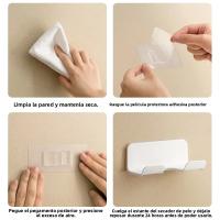 Soporte De Secador De Pelo Para Baño Estante Sin Perforar Plástico Con Caja De Almacenamiento Soporte De Toalla Para Inodoro - details 10