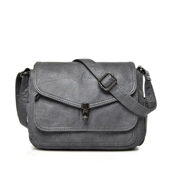 Bolso De Hombro Para Mujer De Cuero Suave Vintage Lujo Bolso De Mano Diseñador Nuevo 2021 Pequeño Bolso Cruzado Versátil - 1