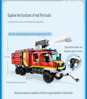 Vehículo De Incendio De La Serie Ciudad 502 PCS Con Rojín Agua Y Escuadrón De Bomberos Para Niños Juguetes De Construcción De Bloques Compatible Con Lego - details 7