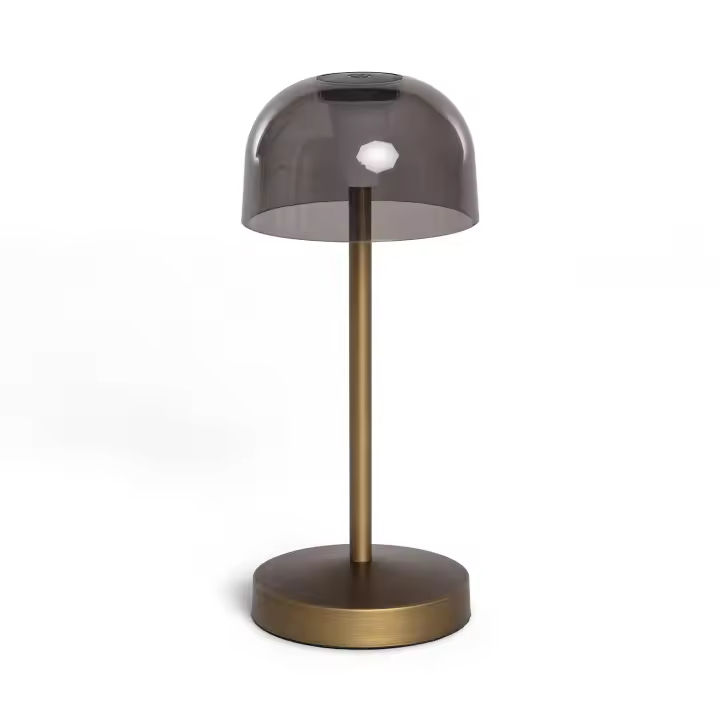 Ledkia Lámpara de Mesa LED Portátil para Exterior Metal con Batería Recargable Lendora Smoke Negro - 1