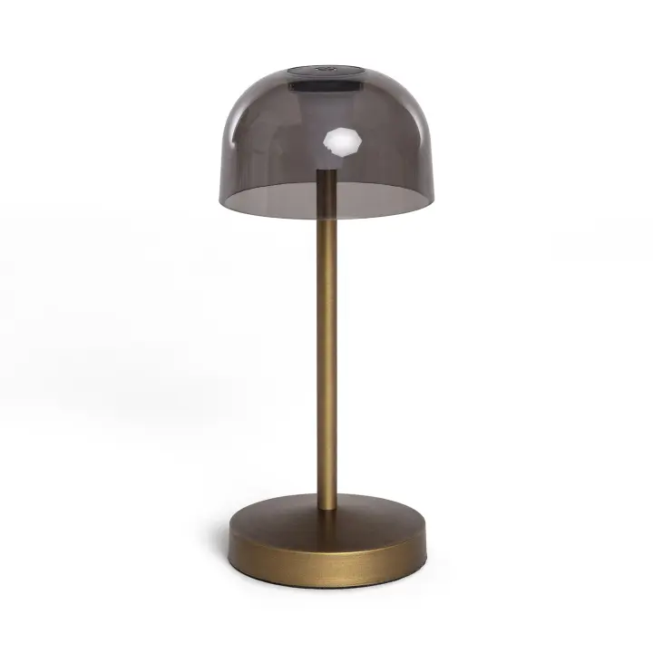 Ledkia Lámpara de Mesa LED Portátil para Exterior Metal con Batería Recargable Lendora Smoke Negro - 1