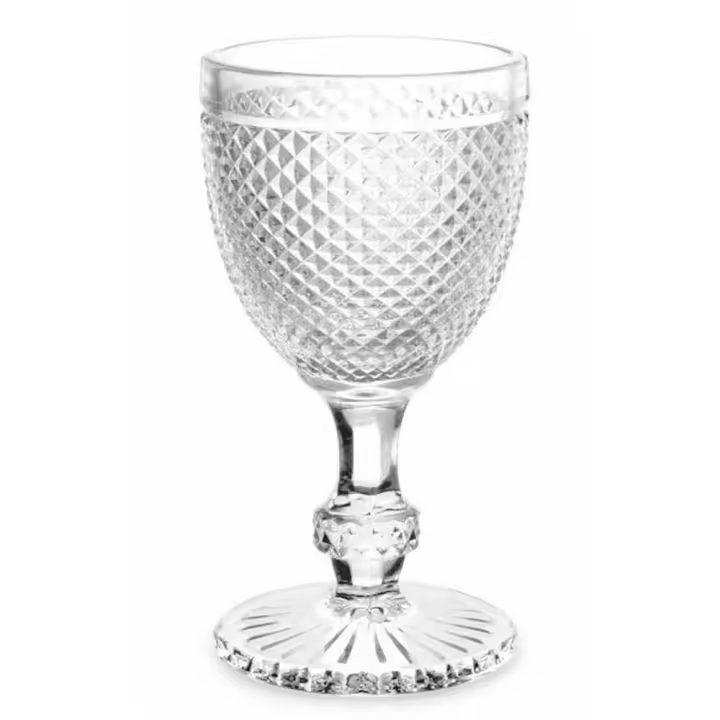 Set 6 Copas Diamante Cristal Transparente 330 Ml - Copas de Vino y Champán - Arte Regal - 1