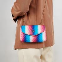 Bolso Pequeño Cuadrado Con Impresión De Arcoíris Y Cadena Personalizado Y Moderno Para Mujeres Bolso De Hombro Y Cruzado Diagonal - details 2